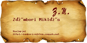 Zámbori Miklós névjegykártya