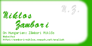 miklos zambori business card