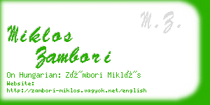 miklos zambori business card